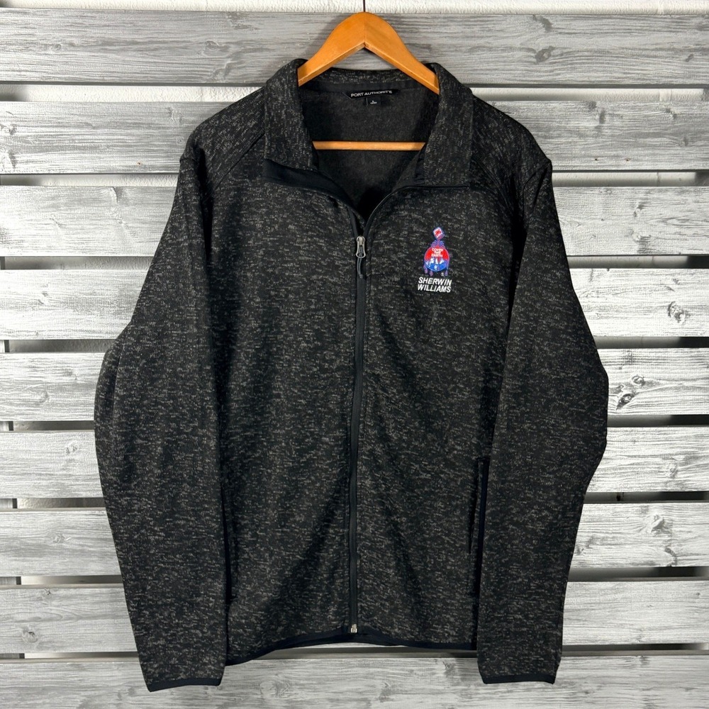Sherwin Williams Sweater Fleece Jacket Black Mens Large Employee Work shirt